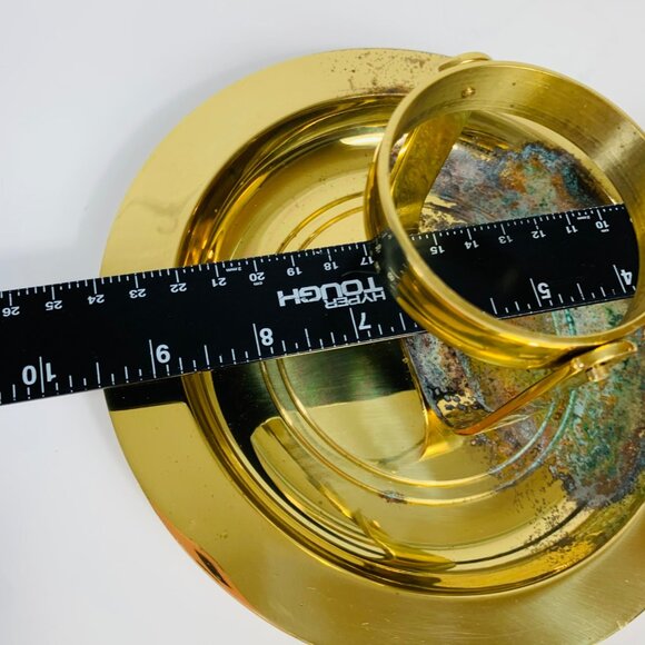 Partylite Brass Gimbal Candle Holder Nautical Patina Wall Sconce Table Bell READ - Picture 10 of 16